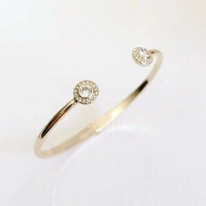 Gold Women's Open Bangle Bracelet, Bridesmaid, Gift, Anniversary